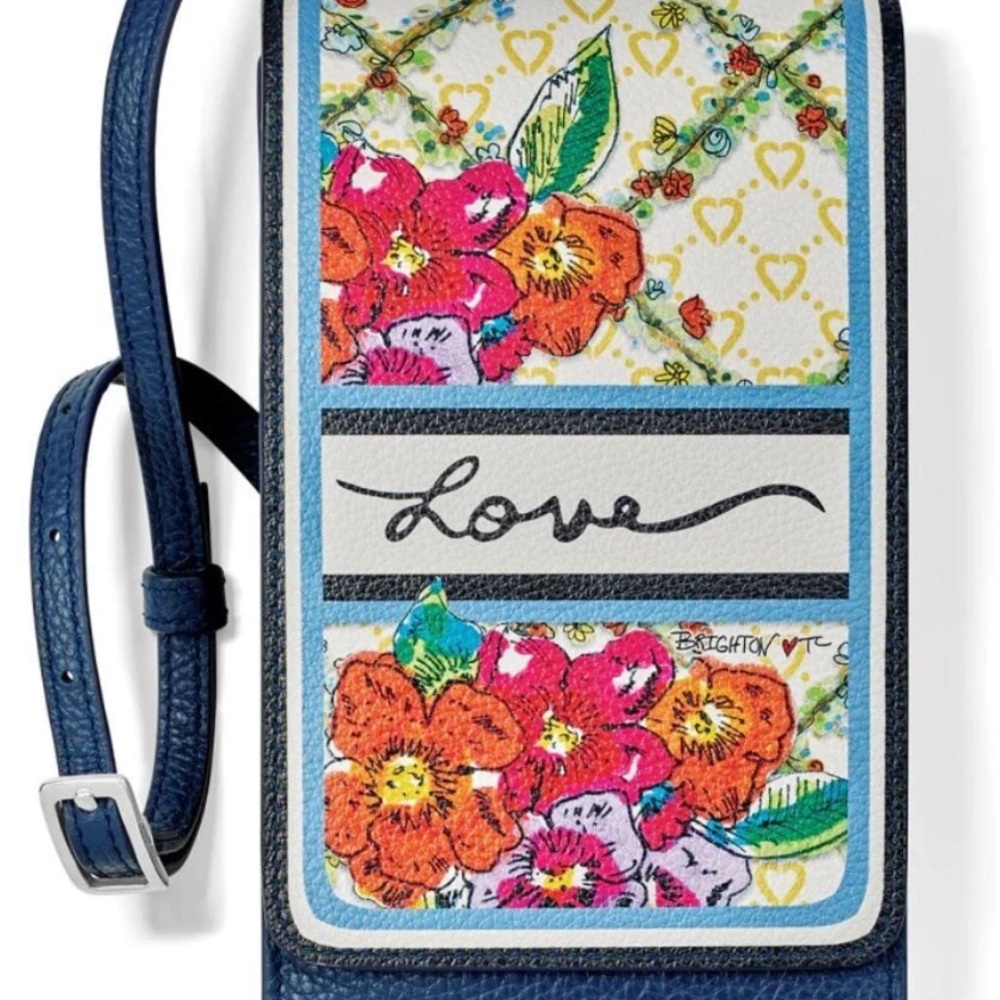 Brighton Vintage Love Floral Crossbody Bag - Navy and Multicolor